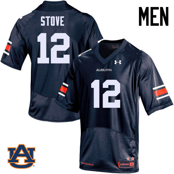 Men Auburn Tigers #12 Eli Stove College Football Jerseys Sale-Navy